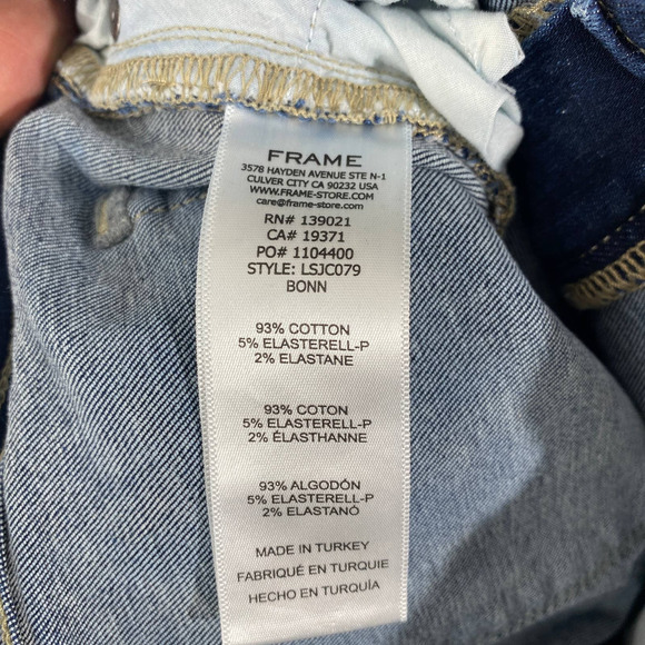 Frame Denim Jeans 26 Blue Le Skinny De Jeanne Crop Mid Rise Bonn - Picture 6 of 10